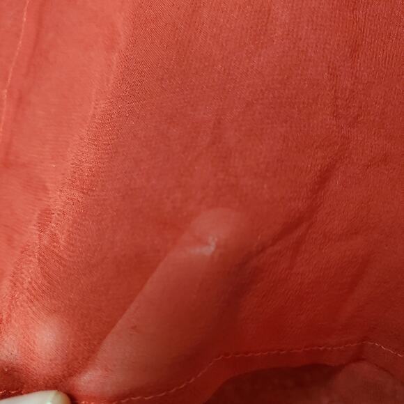 Y2k Silk Blend Red Office Siren Blouse Sheer - Size Large - Picture 7 of 8